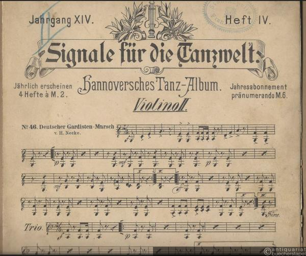 - Signale für die Tanzwelt. Hannoversches Tanz-Album. Jahrgang XIV, Heft IV (12 Stimmen).