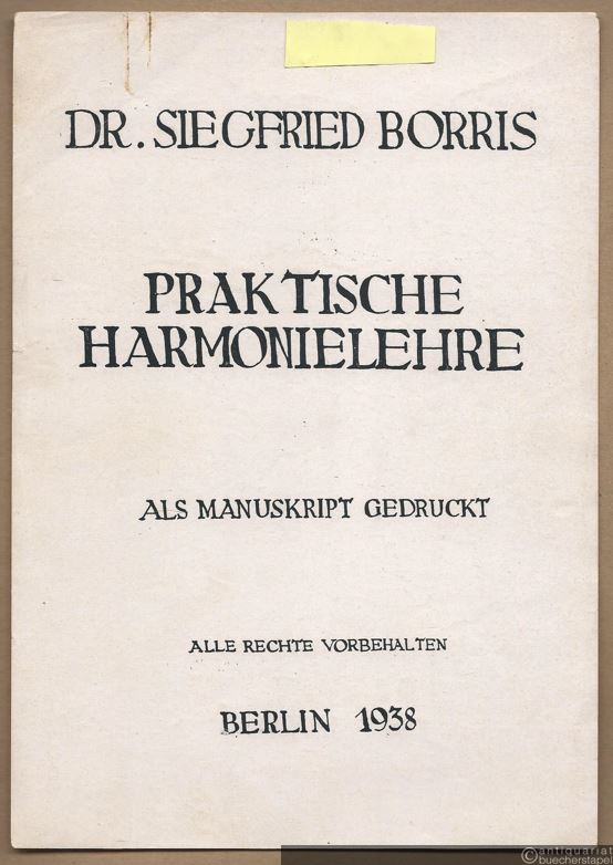  - Praktische Harmonielehre.