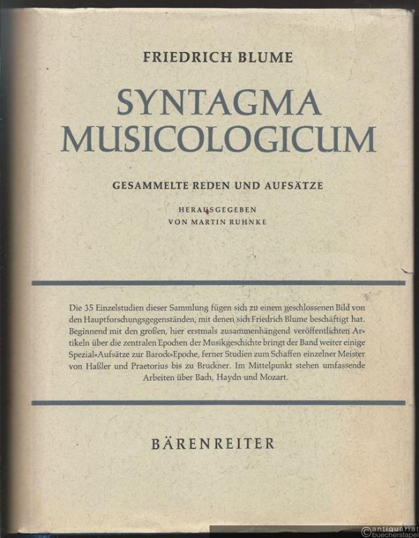  - Syntagma Musicologicum. Band 1: Gesammelte Reden und Schriften.