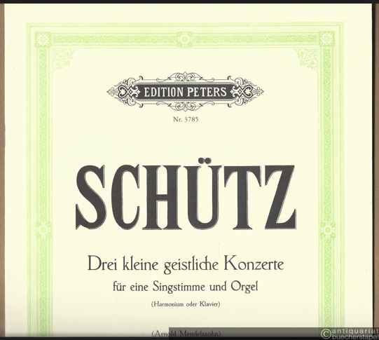  - Drei kleine geistliche Konzerte für eine Singstimme und Orgel (Harmonium oder Klavier) (= Edition Peters, Nr. 3785).
