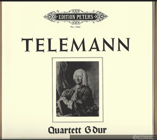  - Quartett G-Dur für Blockflöte, Oboe, Violine und Basso continuo / Cembalo (Klavier) / for Recorder (Flute), Oboe (Violin), Violins and Piano (Violoncello ad libitum) (= Edition Peters, No. 4562). Klavierpartitur u. Stimmen.