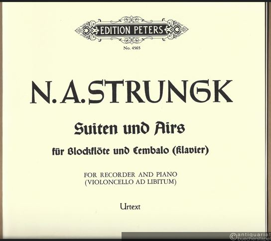  - Suiten und Airs für Blockflöte (Sopran-, Alt- oder Tenorflöte) und Basso continuo / Cembalo (Klavier) / for Recorder and Piano (Violoncello ad libitum) (= Edition Peters, No. 4565). Urtext. Klavierpartitur u. Stimmen.