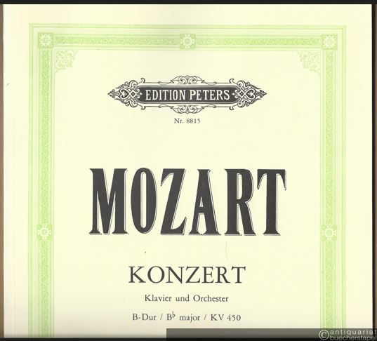  - Konzert für Klavier und Orchester B-Dur Nr. 15, KV 450 (= Edition Peters, Nr. 8815). Urtext. Ausgabe für 2 Klaviere.