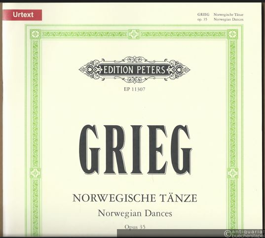  - Norwegische Tänze für Klavier zu vier Händen, Opus 35 / Norwegian Dances for Piano Duet / Norske danser (= Edition Peters, Nr. 11307). Urtext.
