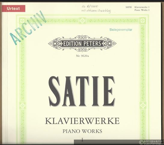  - Klavierwerke, Band I / Oeuvres pour piano / Piano works, Vol. I (= Edition Peters, Nr. 9620a). Urtext.