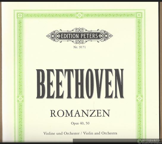  - Romanzen für Violine und Orchester G-Dur Opus 40, F-Dur Opus 50 (= Edition Peters, Nr. 9171). Ausgabe für Violine und Klavier.