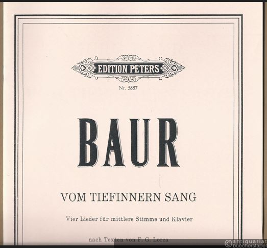  - Vom tiefinnern Sang. Vier Lieder für mittlere Stimme und Klavier (1957) (= Edition Peters, Nr. 5857).