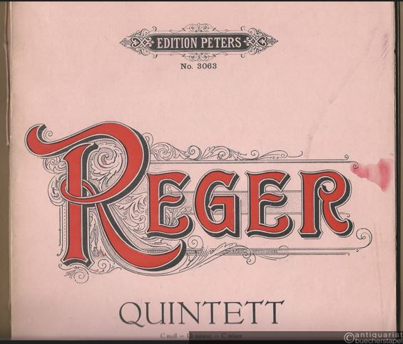  - Quintett c-Moll für Klavier, 2 Violinen, Viola u. Violoncello, Opus 64 (= Edition Peters, No. 3063). Partitur u. Stimmen.