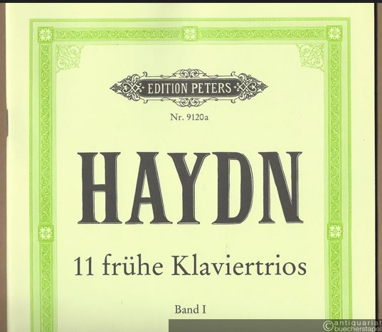  - 11 frühe Trios für Cembalo / Klavier, Violine und Violoncello, Band I: Hob. XV:36, C1, 37, 38, 34, f1, 41, 40, 1, 35, 2 (= Edition Peters, Nr. 9120a). Partitur u. Stimmen [3 Hefte].