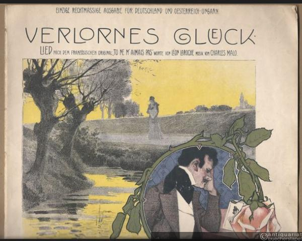  - Verlornes Glueck, Op. 101. Lied nach dem französischen Original: "Tu ne m'aimais pas". Für eine Singstimme mit Clavierbegleitung bearbeitet von Leopold Sprowacker. Ausgabe für tiefere Stimme.