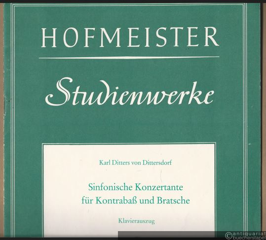  - Sinfonische Konzertante für Kontrabaß und Bratsche (= Hofmeister Studienwerke, 7296). Klavierauszug.