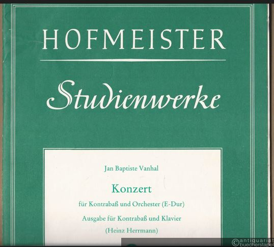  - Konzert für Kontrabaß und Orchester (E-Dur) (= Hofmeister Studienwerke, 7206). Ausgabe für Kontrabaß und Klavier.