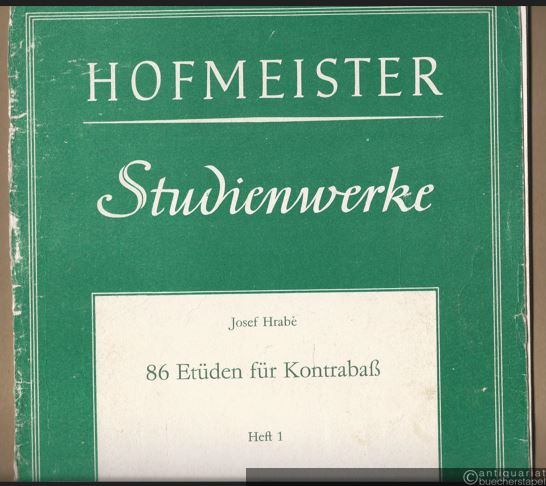  - Sechsundachtzig [86] Etüden für Kontrabaß. Bearbeitet von Franz Simandl und Konrad Siebach. Heft 1 (= Hofmeister 7142).