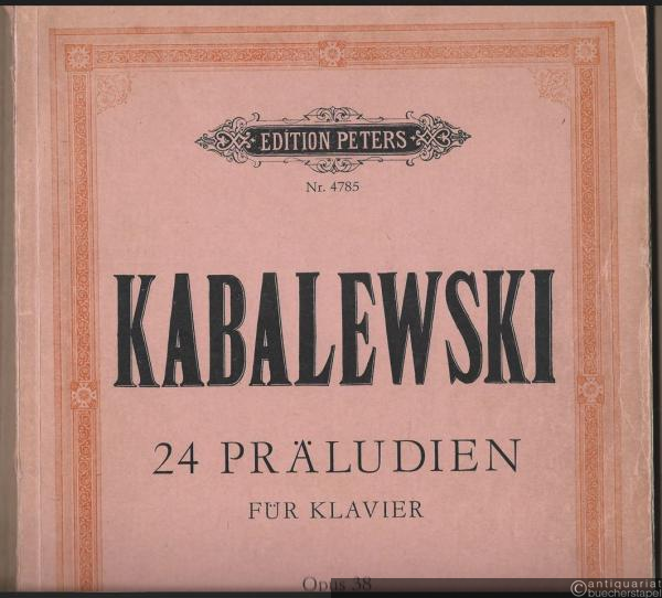  - 24 Präludien für Klavier zu zwei Händen, Opus 38 (1943) (= Edition Peters, Nr. 4785).