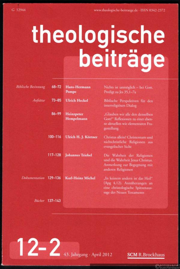  - Theologische Beiträge, 43. Jahrgang, 12-2.
