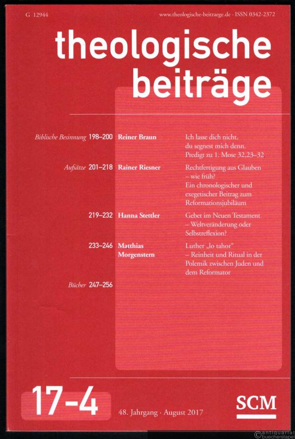  - Theologische Beiträge, 48. Jahrgang, 17-4.
