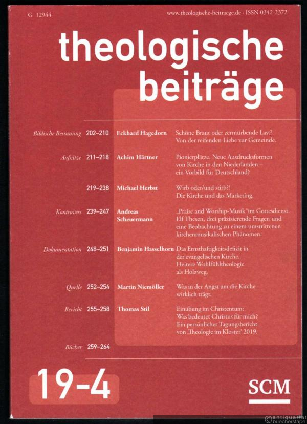  - Theologische Beiträge, 50. Jahrgang, 19-4.