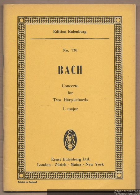  - Concerto for two Harpsichords C major [BWV 1061] (= Edition Eulenburg, No. 730).