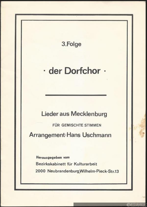  - Der Dorfchor. Neue Lieder aus Mecklenburg. 3. Folge.