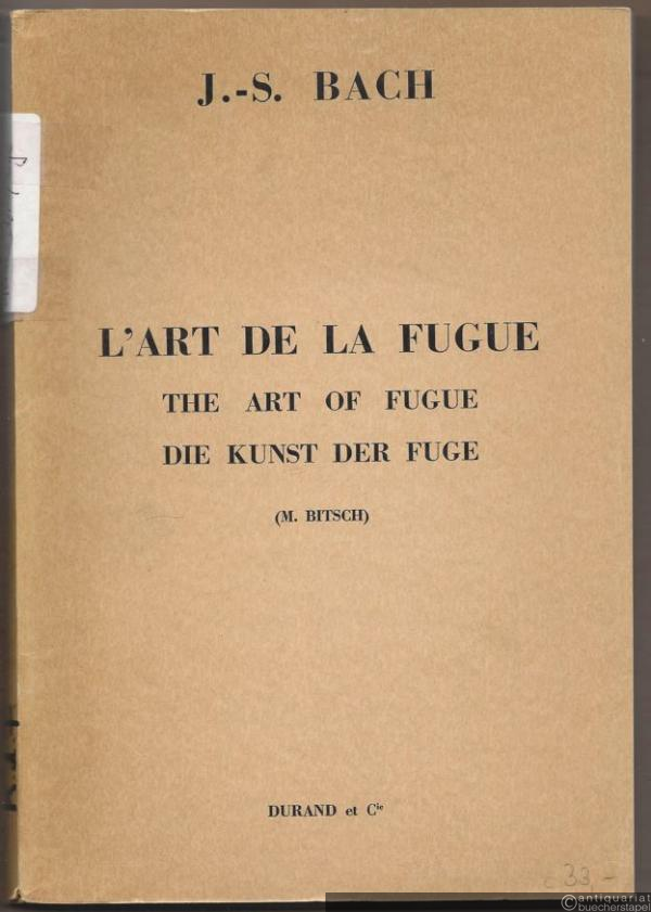  - L'art de la fugue / The Art of Fugue / Die Kunst der Fuge [BWV 1080].