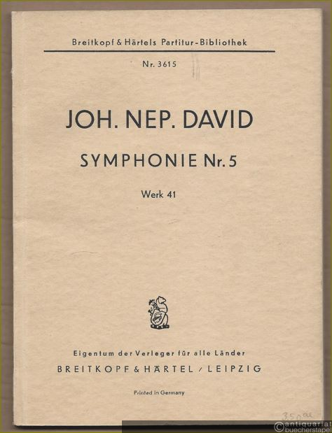  - Symphonie Nr. 5, Werk 41 (= Breitkopf & Härtels Partitur-Bibliothek, Nr. 3615).