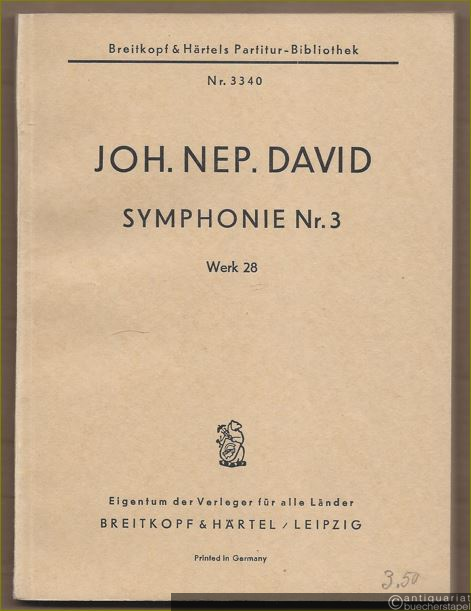  - Symphonie Nr. 3, Werk 28 (= Breitkopf & Härtels Partitur-Bibliothek, Nr. 3340).