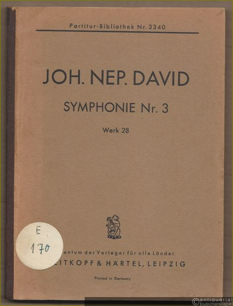  - Symphonie Nr. 3, Werk 28 (= Partitur-Bibliothek, Nr. 3340).