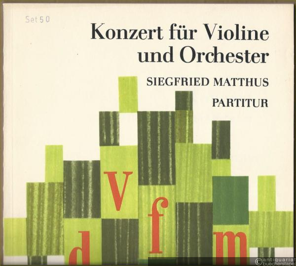  - Konzert für Violine und Orchester (= DVfM 1410). Partitur.