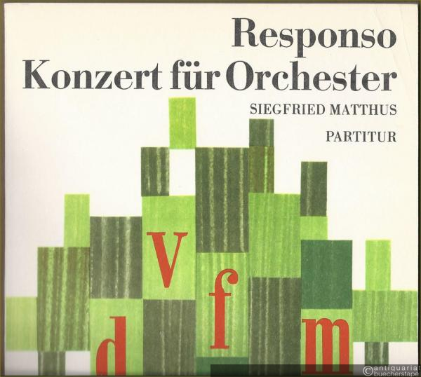 - Responso. Konzert für Orchester (= DVfM 1706). Partitur.