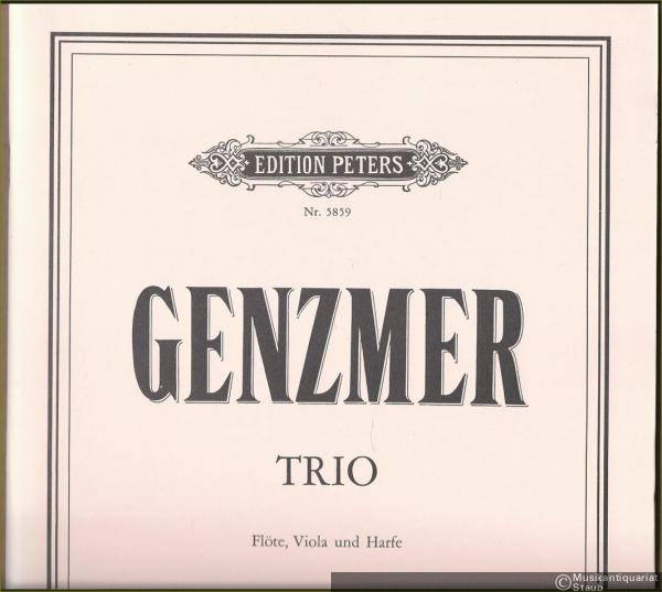  - Trio für Flöte, Viola und Harfe (= Edition Peters, Nr. 5859). Partitur, Stimmen.