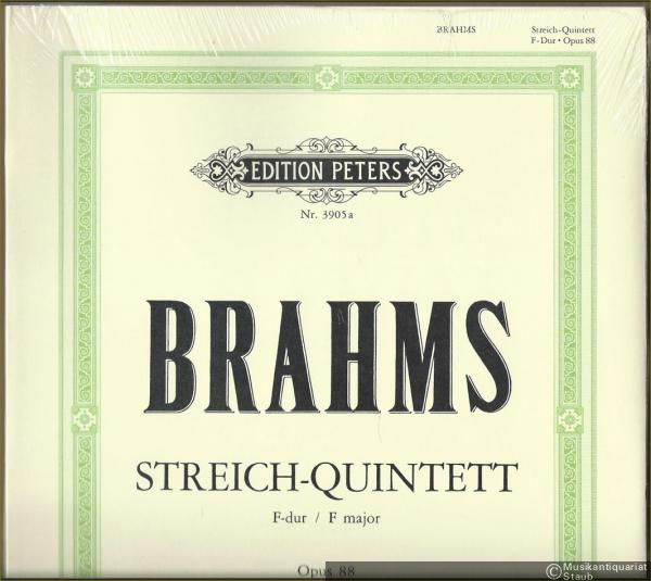  - Streichquintett F-Dur für zwei Violinen, zwei Violen und Violoncello, Opus 88 (= Edition Peters, Nr. 3905a). Vollst. Stimmensatz.