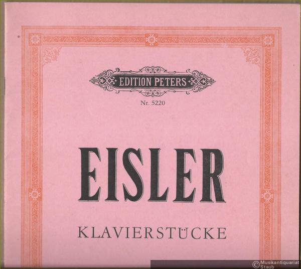  - Klavierstücke, Opus 8 (= Edition Peters, Nr. 5220).