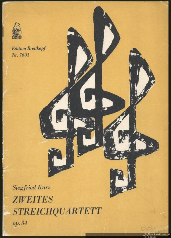  - Zweites Streichquartett op. 34 (= Edition Breitkopf, Nr. 7601). Stimmen.