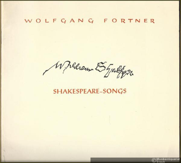  - Shakespeare-Songs mit Klavierbegleitung (= Edition Schott 1605).