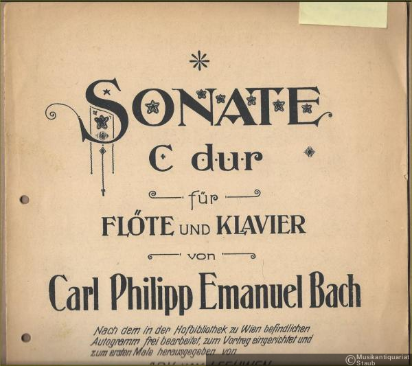  - Sonate C dur für Flöte und Klavier.