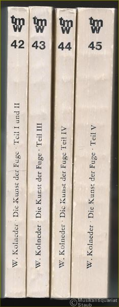  - Die Kunst der Fuge. Mythen des 20. Jahrhunderts (= Taschenbücher zur Musikwissenschaft, Bände 42, 43, 44 u. 45) [5 Teile in 4 Bänden vollständig].