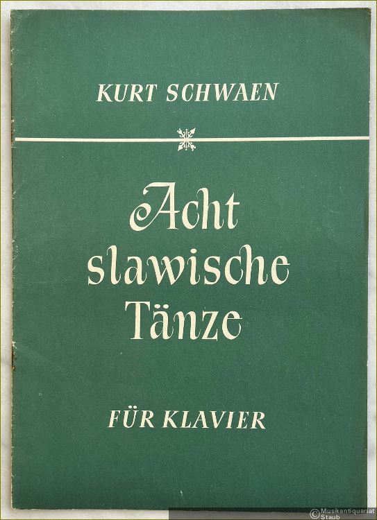  - Acht slawische Tänze für Klavier.