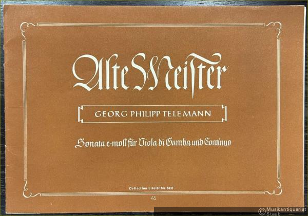  - Sonata e-Moll (Hautbois, Viola da gamba, Continuo) aus den "Essercizi musici" (nach 1720) (= Alte Meister. Collection Litolff Nr. 5631).