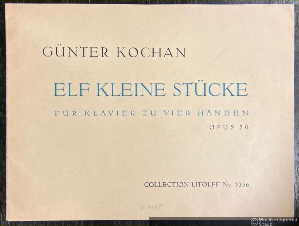  - Elf kleine Stücke für Klavier zu vier Händen, Opus 20 (1958) (= Collection Litolff, Nr. 5356).