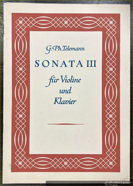  - Sonata III [g-Moll] für Violine und Klavier (Continuo).