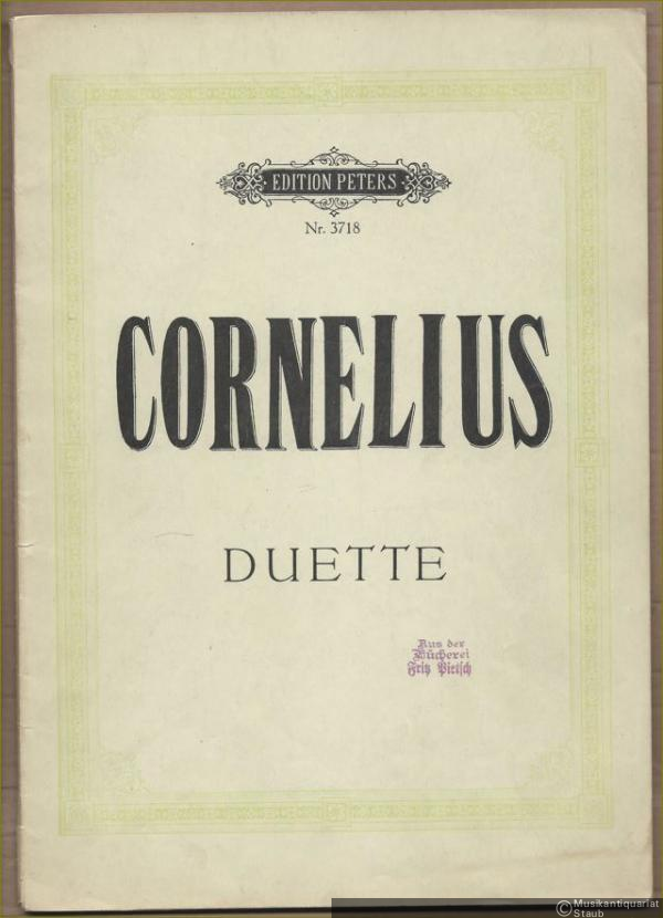 - Duette für zwei Singstimmen mit Pianofortebegleitung (= Edition Peters, Nr. 3718).