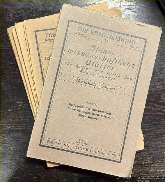  - Die Stimmbildung. Stimmwissenschaftliche Blätter für Kultur und Kritik des Kunstgesanges. 24 Hefte.