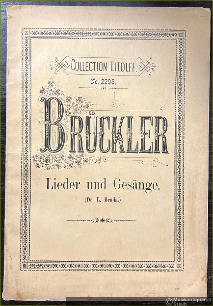  - Lieder und Gesänge mit Pianofortebegleitung (= Collection Litolff, No. 2298).