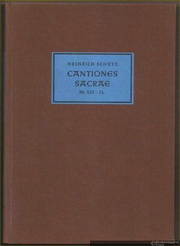  - Cantiones Sacrae 1625. Nr. XXI-XL (= Neue Ausgabe sämtlicher Werke, Band 9). Bärenreiter-Ausgabe 1955.