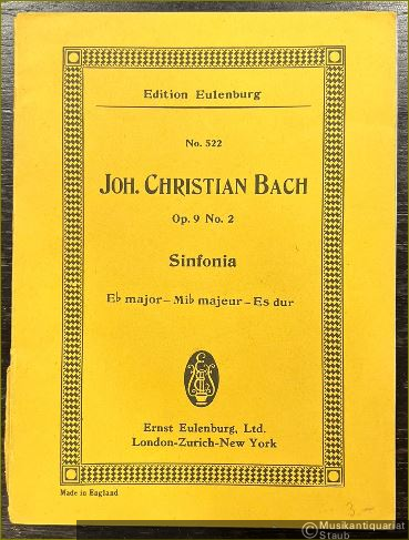 - Sinfonia Eb major op. 9 No. 2 (= Edition Eulenburg, No. 522).