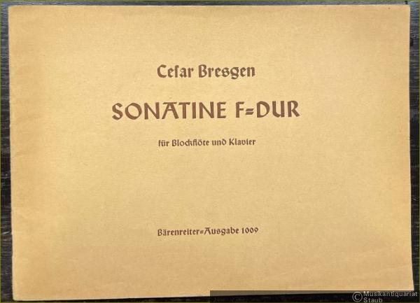  - Sonatine F-Dur für c''-Blockflöte und Klavier, Werl 18/1 (1935) (= Bärenreiter-Ausgabe 1009).