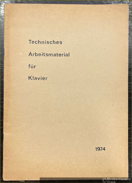  - Technisches Arbeitsmaterial für Klavier.