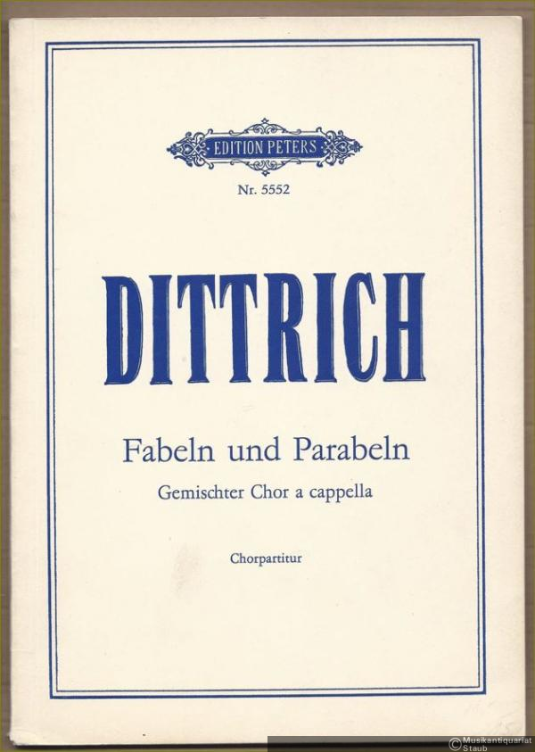  - Fabeln und Parabeln zu singen mit den Schnabeln. Kompositionen für gemischten Chor a cappella (= Edition Peters, Nr. 5552). Chorpartitur.