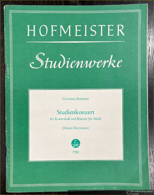  - Studienkonzert für Kontrabaß und Klavier (fis-Moll) (= Hofmeister Studienwerke, 7290). Ausgabe für Kontrabaß und Klavier.