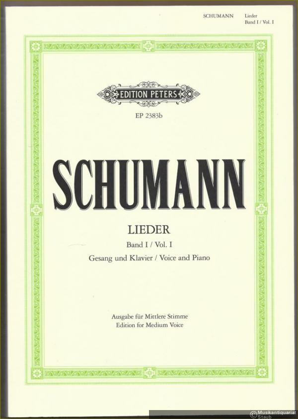  - Lieder für eine Singstimme mit Klavierbegleitung. Band I (= Edition Peters, Nr. 2383b). Ausgabe für Mittlere Stimme / Edition for Medium Voice.
